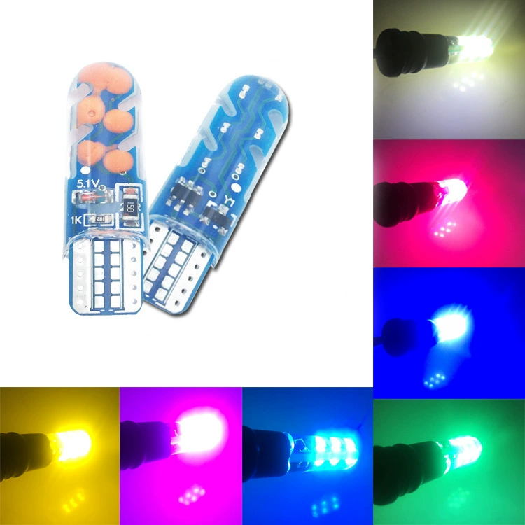 Автомобильная COB широкая фара 12V мотоцикловая мигающая маленькая лампа W5W силиконовая водонепроницаемая лампа T10 пузырь Wuji номерной знак