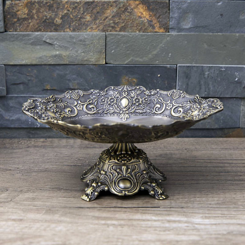 新款欧式创意青古铜小果盘锌合金家居桌面干果碟KTV小吃碟|ms