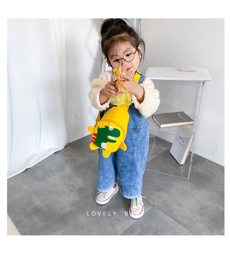 Children's bags, boys' crossbody cool dinosaur chest bag, Korean-style small cross bag, cute baby, outdoor travel backpack trend undefined