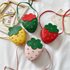 Shiny strawberry, fashionable shoulder bag, wallet for early age for princess, cute small bag, Korean style