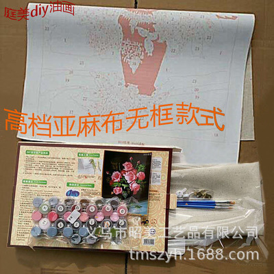 diy数字油画厂家直供40*50亚麻布无框80*100百款任选风景花卉装饰|ms