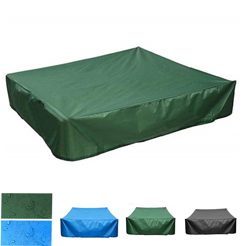 Cubierta de caja de arena, cubierta protectora cuadrada para arena y juguetes lejos del polvo y la lluvia, toldo de caja de arena con cordón, cubierta de piscina de arenero