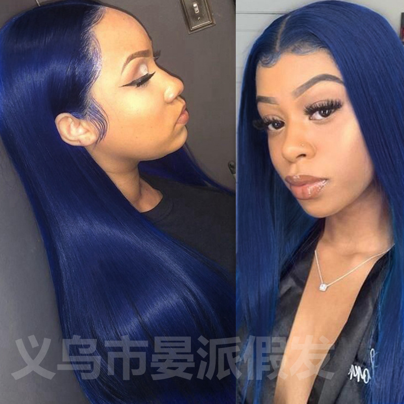 Dark-Blue-Human-Hair-T-Part-La