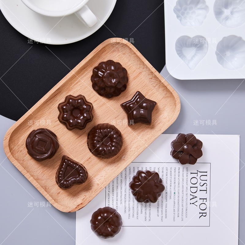 12-pieza flor flores y plantas molde de silicona caramelo jalea pudín molde de pastel jabón postre molde de chocolate