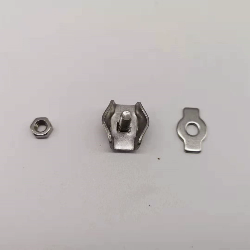 Steel wire rope flat single clamp head stainless steel 304 brake tightening device factory wholesale various clamps clips