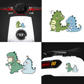 汽车卡通独角兽个性小恐龙车贴搞笑创意尾标装饰遮挡划痕油箱贴纸