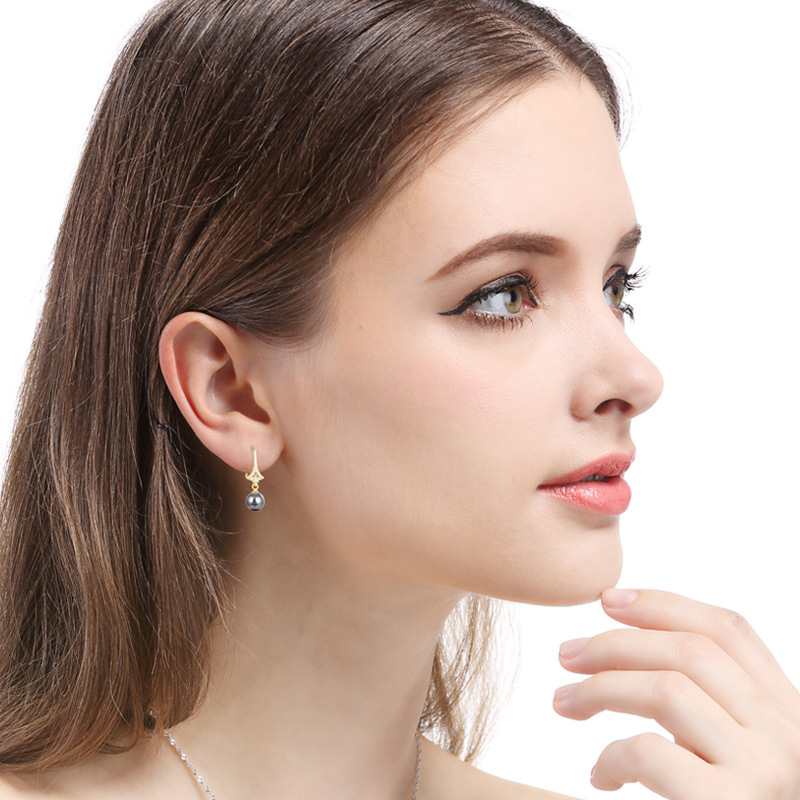Europea y americana s925 pendientes de abalorios de plata de las mujeres de moda de lujo elegante hermosa fuente pendientes de fábrica de una sola pieza de entrega