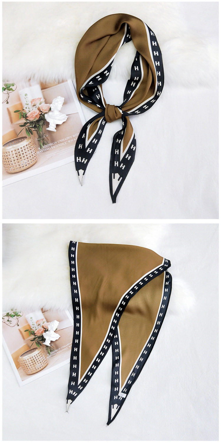 New Twill Letter Diamond-shaped Small Silk Scarf display picture 15