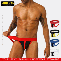 歐美個性條紋丁字褲男低腰運動性感T褲跨境通標雙丁內褲棉質BP166