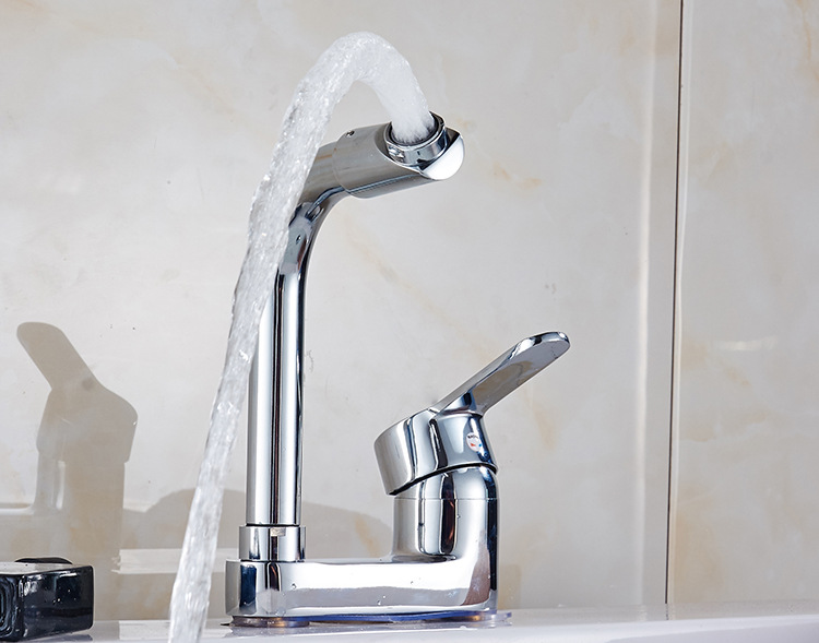 Brass washbasin, double-hole column basin, rotating faucet, bathroom for washing face and hair, cold and hot double-hole washbasin faucet undefined