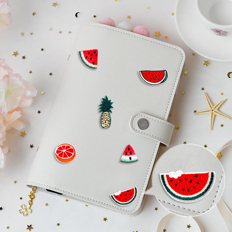 可爱水果西瓜菠萝衣服手账手机壳装饰GRS刺绣花布贴补丁背胶辅料t