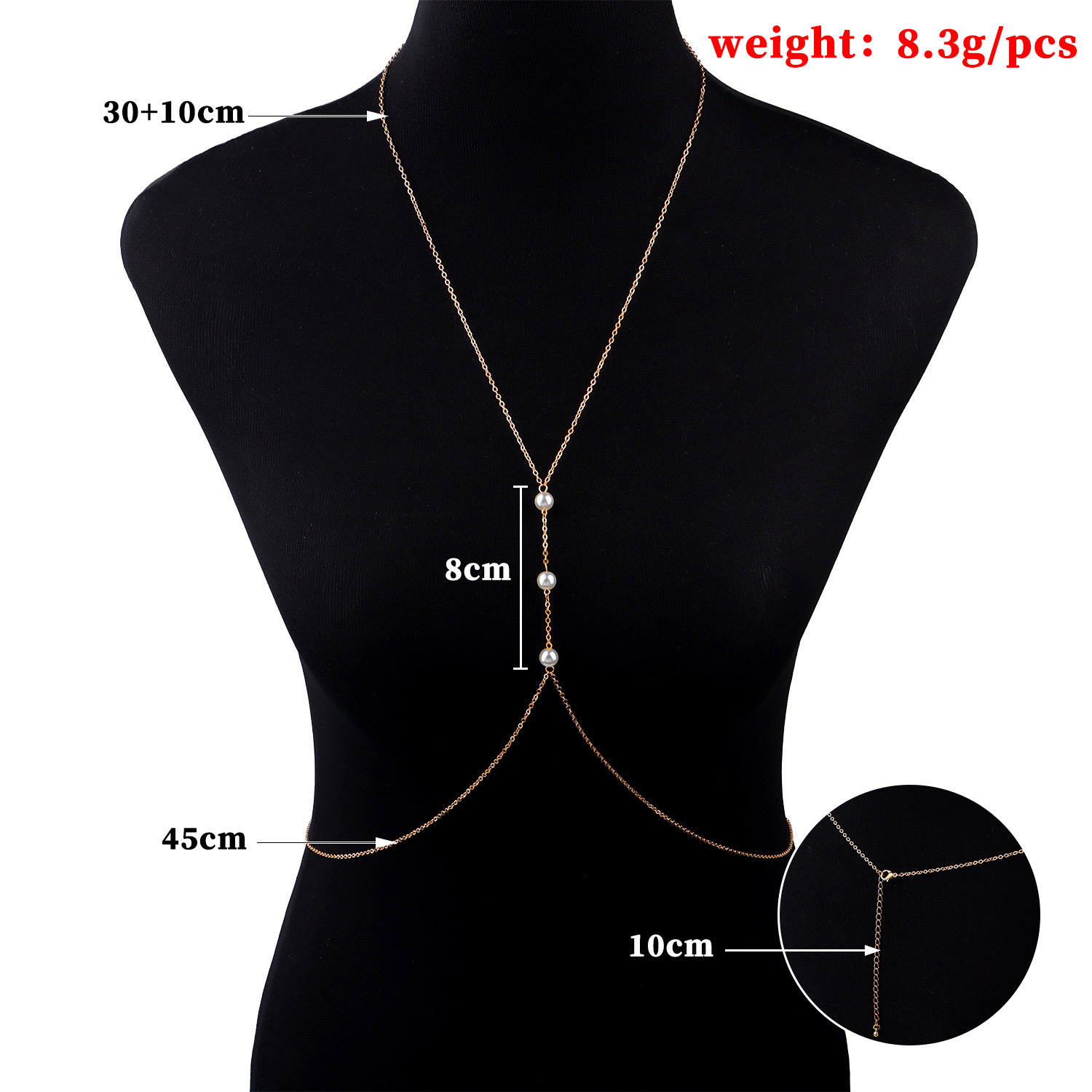 Fashion Geometric Imitation Pearl Alloy Plating Body Chain display picture 6