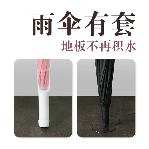 Waterproof Suitcase Hook Umbrella Long Handle Women's Fresh Plus Size Reinforced Large Straight Handle Umbrella with Logo Printing, Factory Wholesale