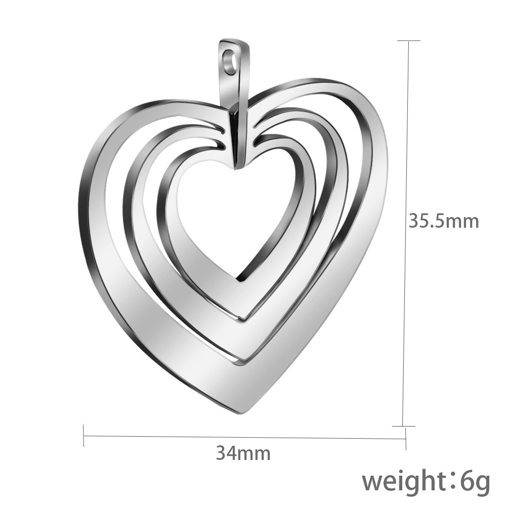 1 Piece 34 * Mm Stainless Steel Heart Shape Polished Pendant display picture 1