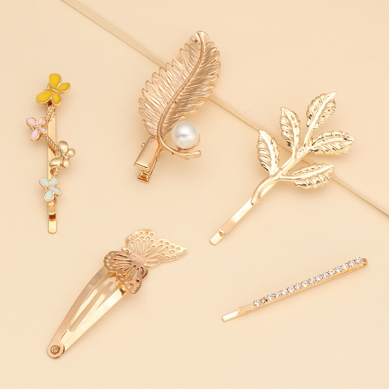 New Creative Hairpin Butterfly Leaf Branch Top Clip Broken Hairpin Wholesale display picture 5