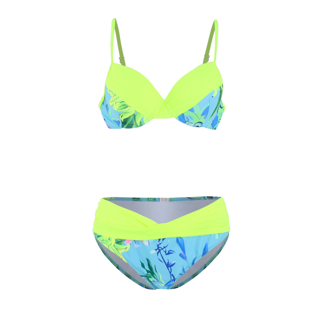 new sexy bikini printing gather split swimsuit  NSHL23847