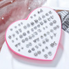 Earrings heart-shaped with letters, plastic cartoon set, 36 pair, European style