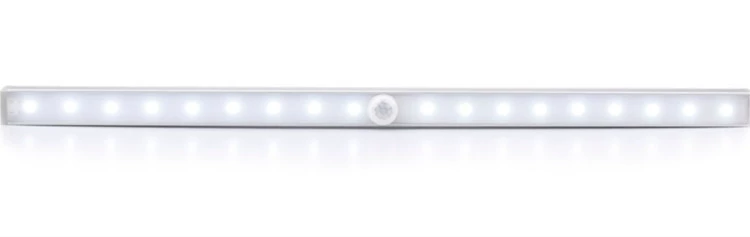 Сенсор движения в PIR шкаф светодиод 7116L, аккумулятор 640 мАч, 20LED, 328×15×18 мм