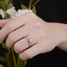 新款ebay欧美戒指锆石女爱心形四爪潮流婚戒情侣对戒珠宝定制款