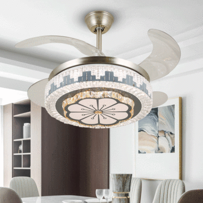 new pattern crystal Fan light Manufactor Produce Restaurant decorate Home Furnishing Light belt Fan Light Ceiling lights remote control