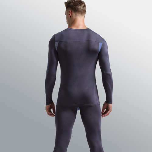 Thin men's autumn clothes and autumn trousers set ice mesh breathable slim thermal underwear youth autumn and winter separate autumn trousers