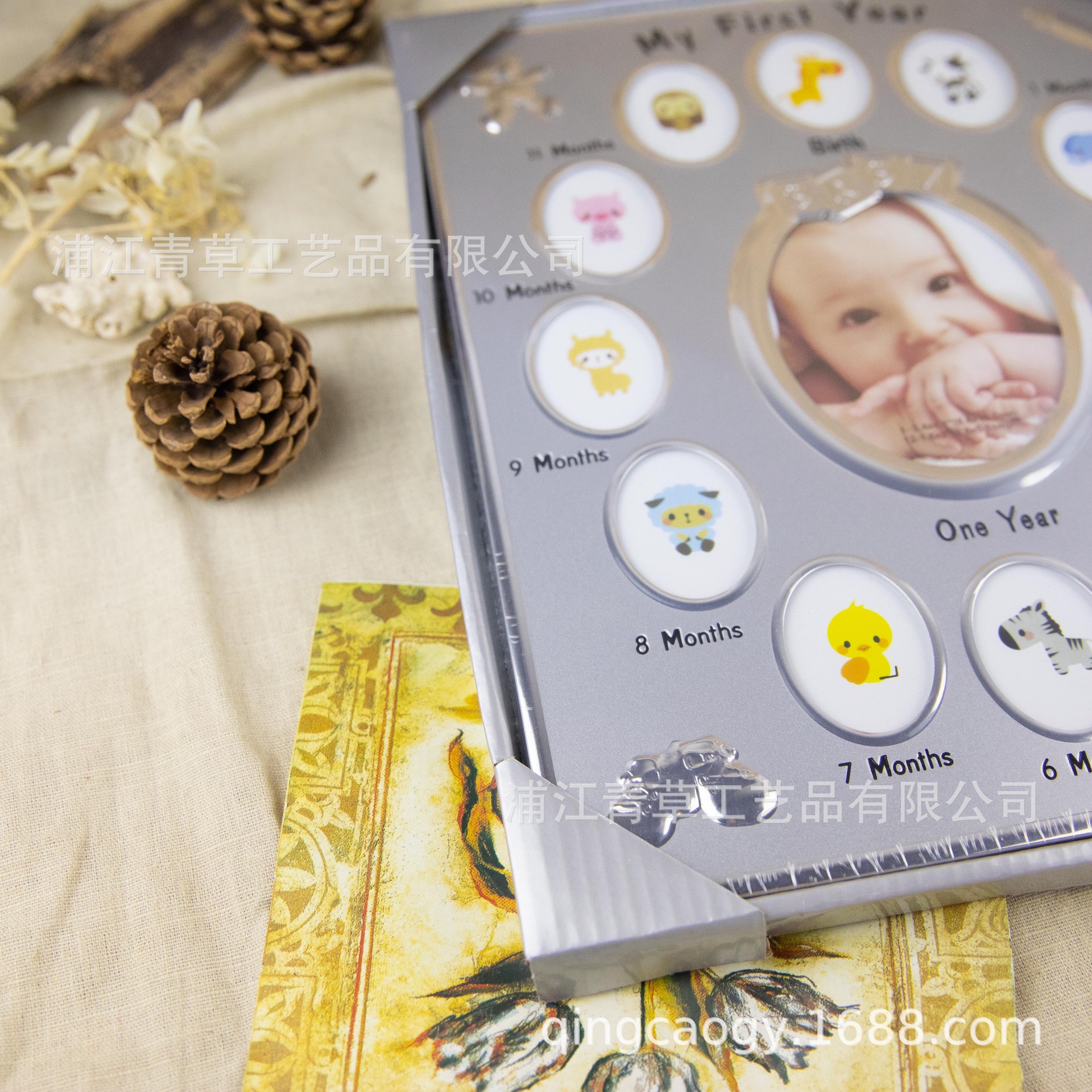 [5 lotes iniciales] suministro marcos metal / regalos luna llena cumpleaños bebés 2d003g-ys