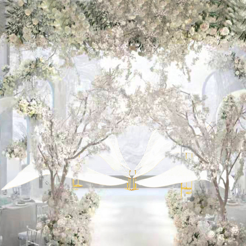 百界2020新款婚庆道具翅膀摆件婚礼现场布置模型铁艺婚礼背景装饰