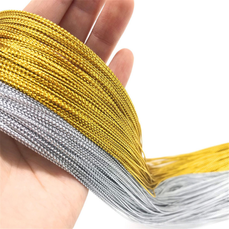 1mm regalo de Navidad de oro y plata Alambre de 8 hilos de siete colores de oro y plata Alambre de impresión de invitación de alambre de oro de color Etiqueta de alambre