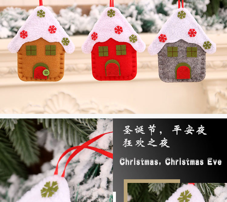 New Christmas Small Pendant House Church Pendant Christmas Decorations Christmas Tree Pendant Small Gift display picture 7