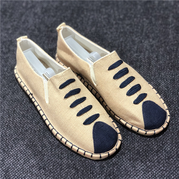 Men chinese kungfu wushu taichi shoes Beijing folk style handmade linen men's shoes