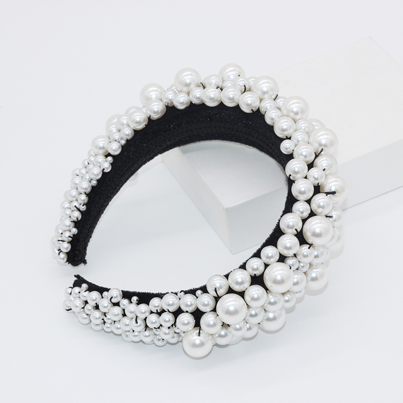 New Fashion Temperament Exaggerated Sponge Pearl Ball Headband Personality  Party Hair Accessories Nihaojewely Wholesale display picture 5