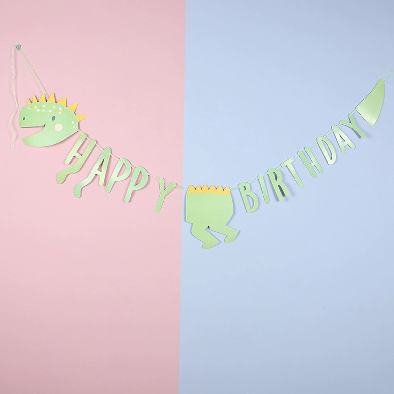 Флажок с динозавром Spot HAPPYBIRTHDAY, тема вечеринки ко дню рождения, баннер, украшение фона для малыша-мальчика
