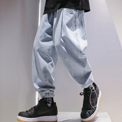 [cowboy] 2020 new pattern Men's Elastic force Jeans Korean Edition Easy Haren trousers Large men's wear customized