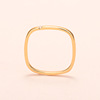 Tide, golden square zirconium, wedding ring, internet celebrity, simple and elegant design