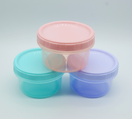 食品级塑料pp透明保鲜盒 圆形迷你冰箱辅食盒包装罐冷藏盒印LOGO