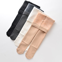 Kwei Children's Leggings for Girls, Thick and Fleece Dance Socks, Footed Pants, Solid Color Leggings, Winter New Arrival