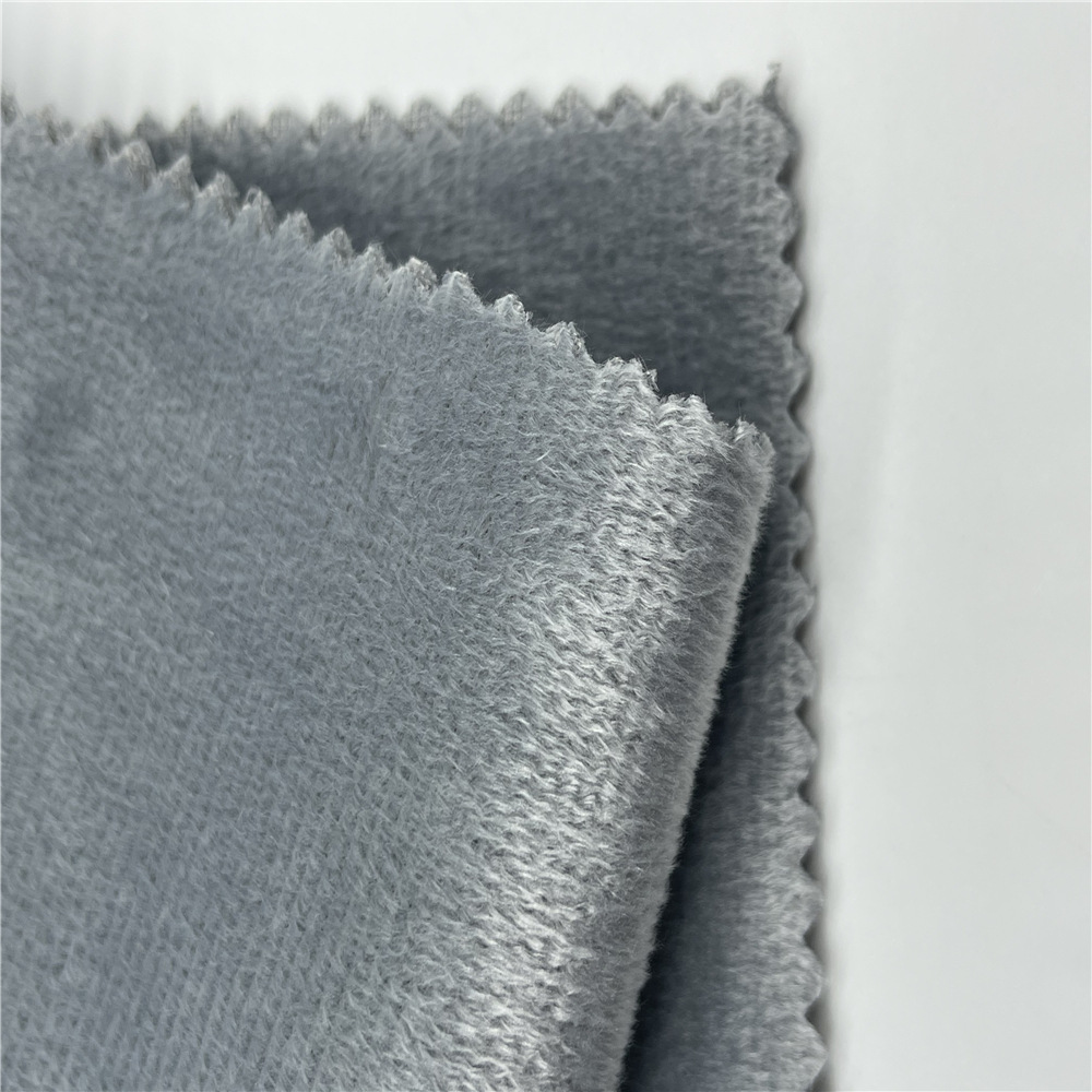 销售低克重仿超柔短毛绒 便宜毛绒面料 拉毛布全涤摩托车坐垫