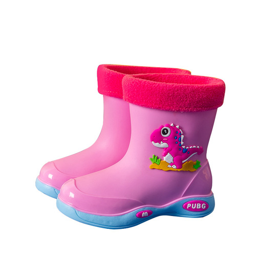 四季儿童雨鞋女加绒保暖可拆卸水鞋防滑防水雨靴幼童中小童男孩靴