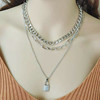 Accessory, fashionable chain, retro necklace, European style, suitable for import, simple and elegant design, micro incrustation