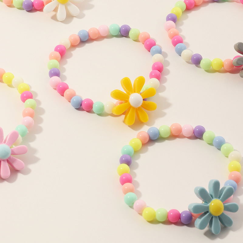 Flower Beaded No Inlaid Kid's Bracelets display picture 4