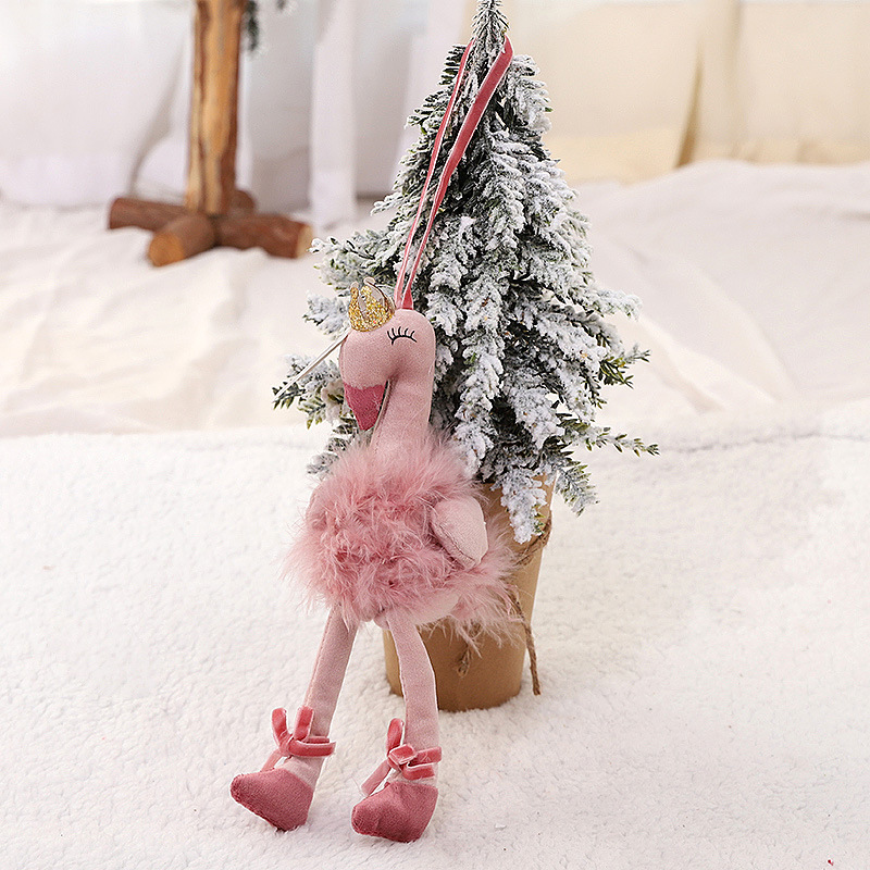 "Elegant Christmas Fabric Swan Ornament - Handcrafted Holiday Table Decor, Window Display & Festive Gift For Home, Office_voghion.com