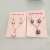 Fashionable necklace and earrings from pearl, set, European style