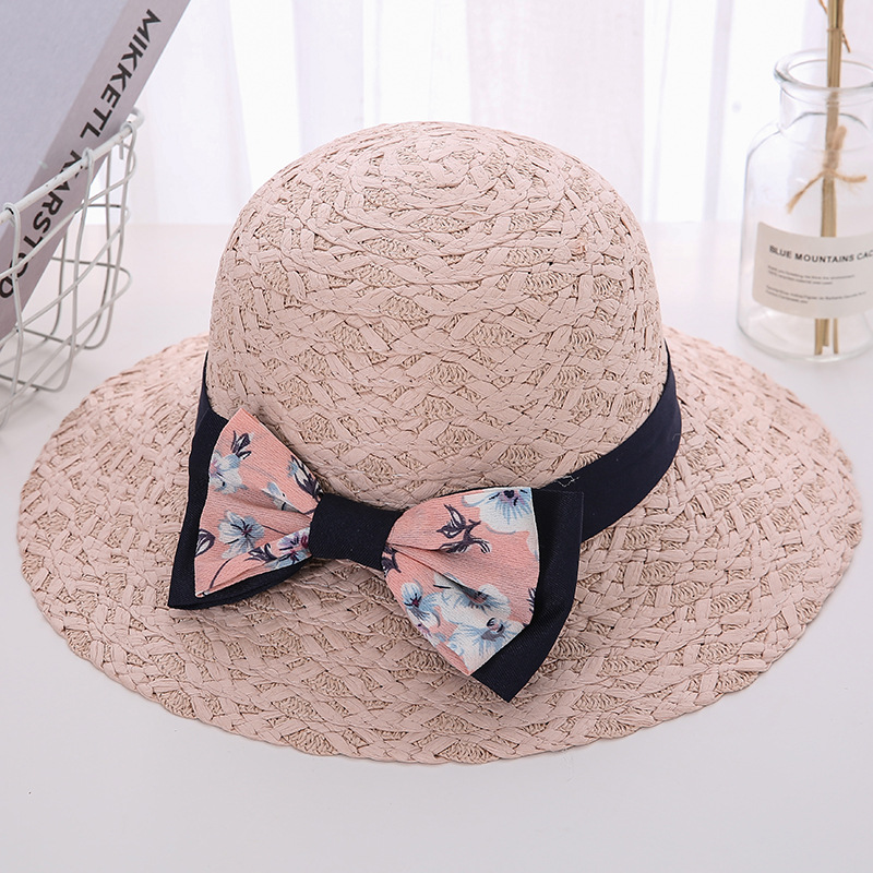 Women's Basic Lattice Bow Knot Bowknot Flat Eaves Straw Hat display picture 27