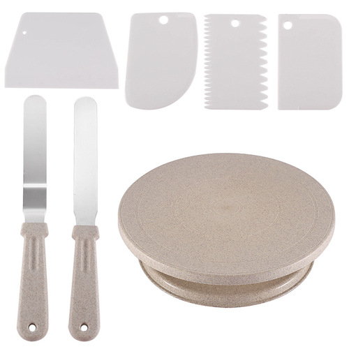 Baking tools cake turntable making cake turntable supplies plastic scraper spatula decorating table tool combination set