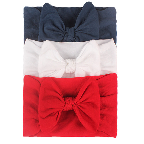 3PCS nylon bow elastic headband ins simple fashion decorative baby hairband accessories