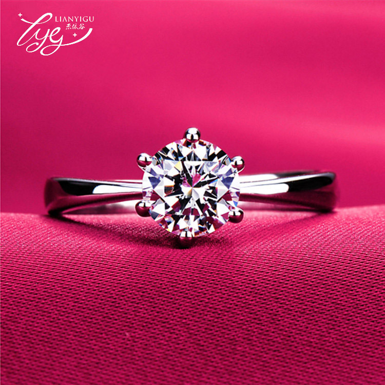 geometric fashionable classic wedding ring with zircon