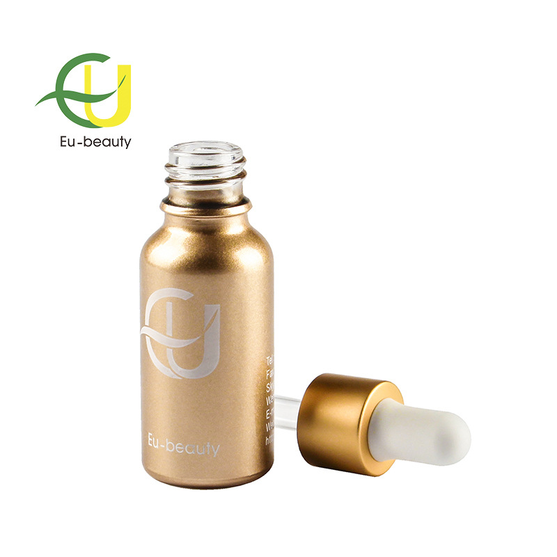 30ml金色玻璃瓶化妆品分装瓶白色胶头滴管精油瓶原液精华液瓶