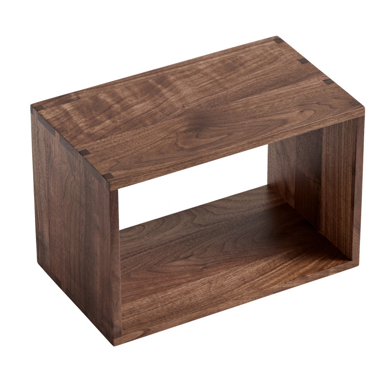 Black walnut solid wood Grid Table bookshelf Shelf Free Combination cabinet Plaid cabinet desktop Small bookcase