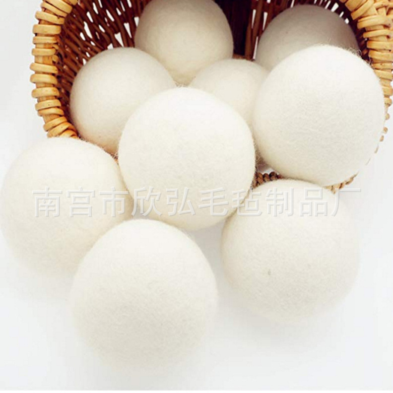 澳毛毛毡球 吸水吸潮洗衣球 白色烘干蓬松衣物羊毛球羊毛干燥球
