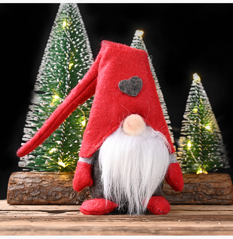 Haobei 20 New Christmas Decorations Forest Elderly Love Standing Doll Little Doll Faceless Doll Ornaments display picture 6